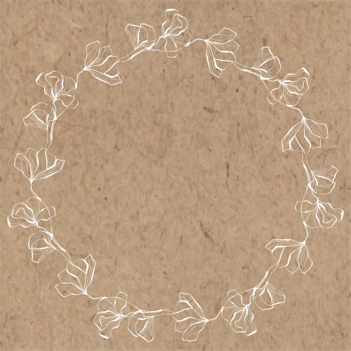 Vector image round flower frame on craft