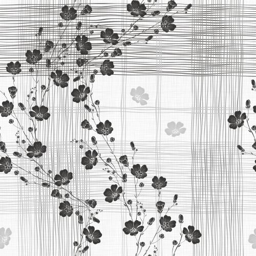 Flax. Vector bloomed flax twigs on checkered