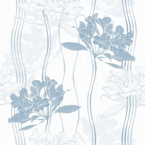 Alstroemeria. Vector flowers alstroemeria contours and silhouettes vertical wavy lines on white striped