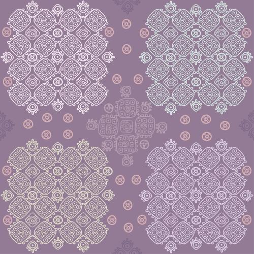 Vector image geometric doodle ornament on purple