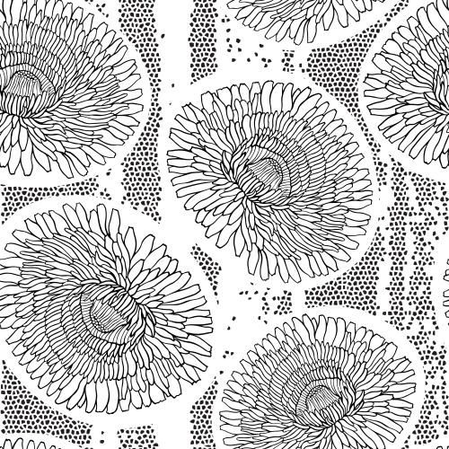 Dandelion. Vector dandelion flowers mosaic fragments on white