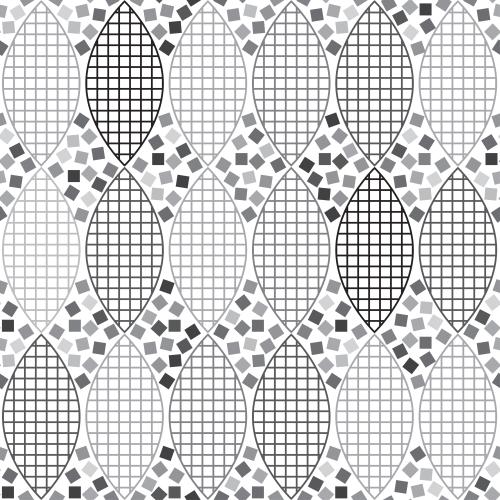 Square. Vector checkered leaves, monochrome squares on white