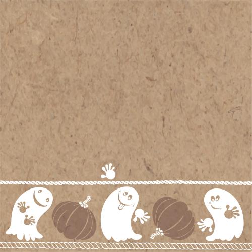 Autumn. Vector cute ghosts pumpkins ropes craft text area