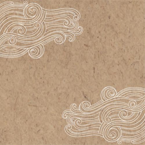 Illustration decorative waves, text area on craft, angular composition