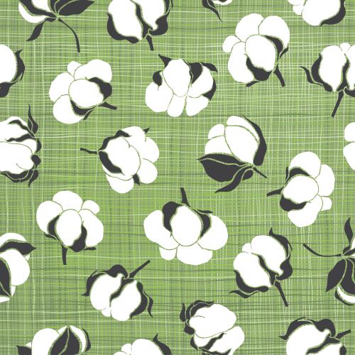 Checkered. Vector cotton boxes on checkered green