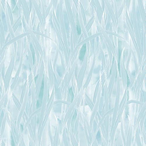 Vector image grass on blue watercolor