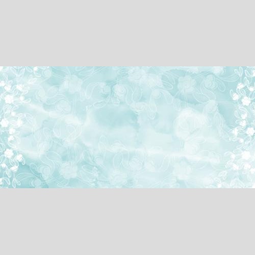 Vector image mistletoe branches, space for text on blue watercolor