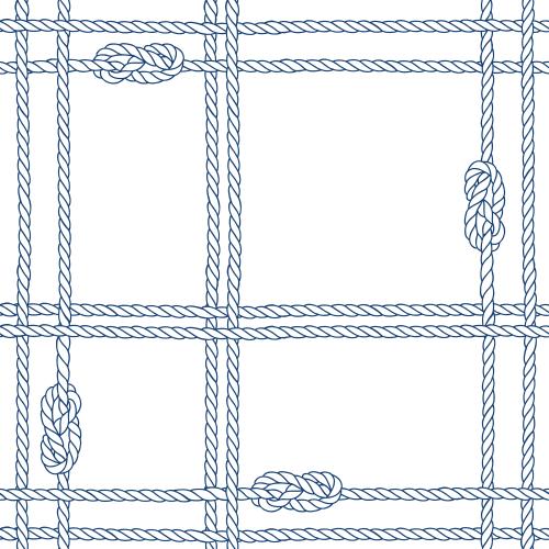 Rope. Vector interwoven ropes with nautical knots on white