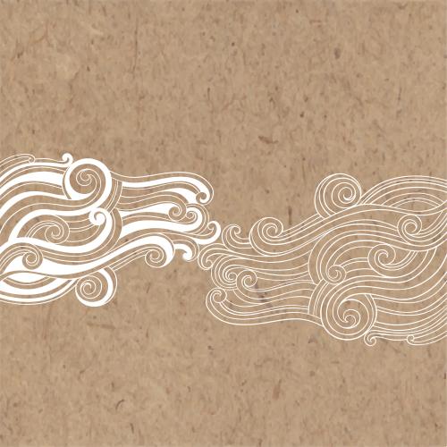 Illustration decorative waves on craft