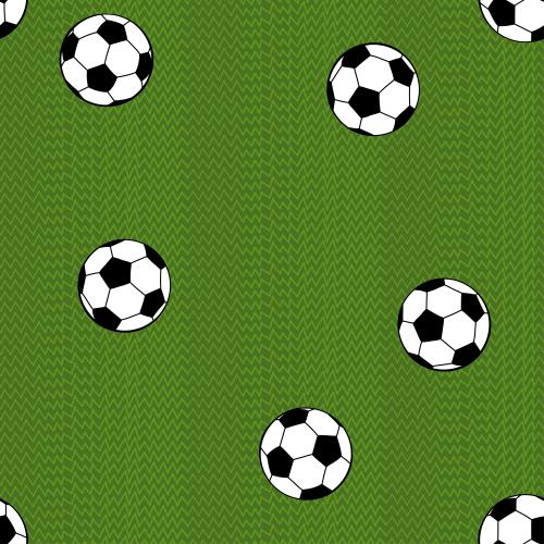 Grass. Vector football balls on green grass