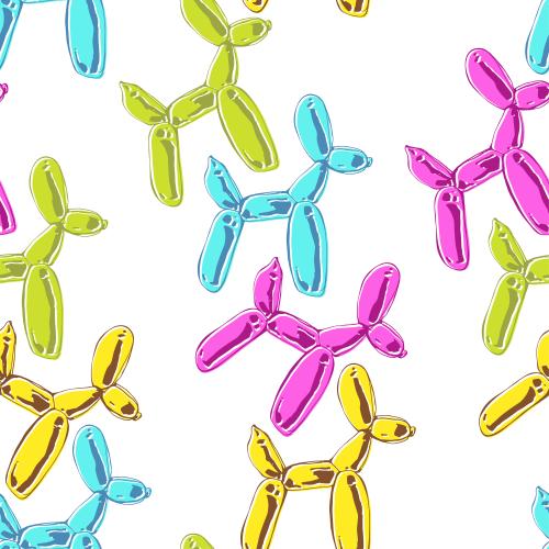 Balloon. Vector multicolored dog-shaped balloons on white