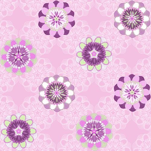Vector image fantasy flowers on pink