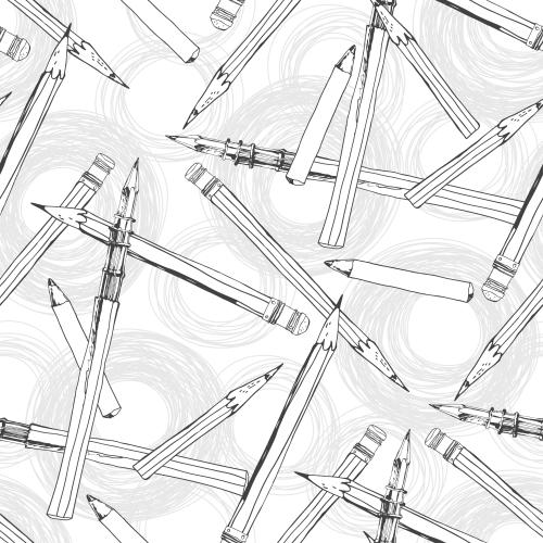 Pencil. Vector pencils linear circles on white