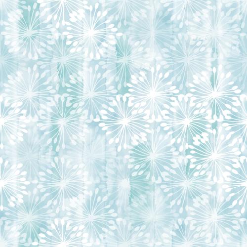 Illustration abstract flowers on blue watercolor