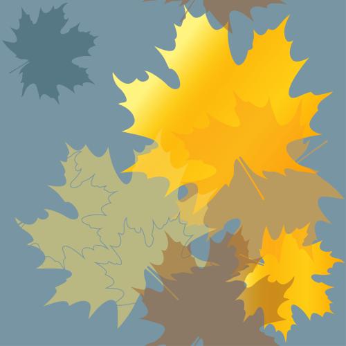 Autumn. Vector maple leaves on blue