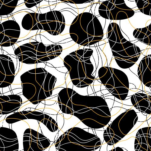Illustration abstract decorative spots silhouettes and contours on white