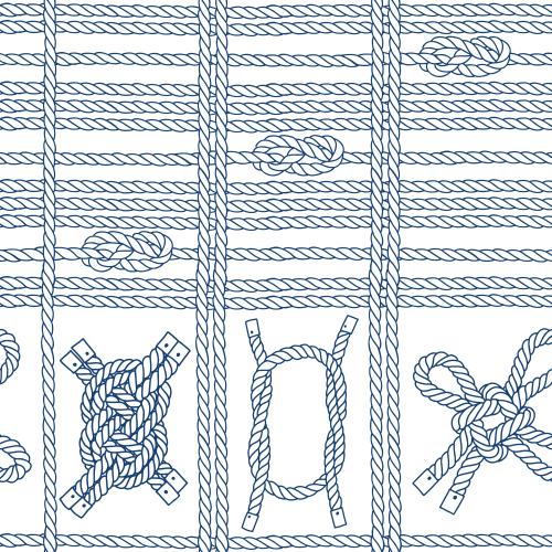 Rope. Vector sea knots vertical and horizontal sea ropes on white