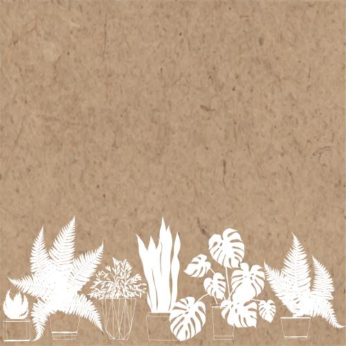 Cactus. Vector indoor plants in pots, place for text on craft