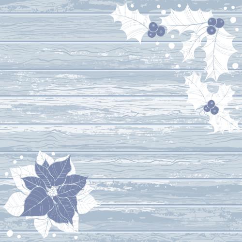 Tree. Vector poinsettia euphorbia text area on a textured wooden angular composition