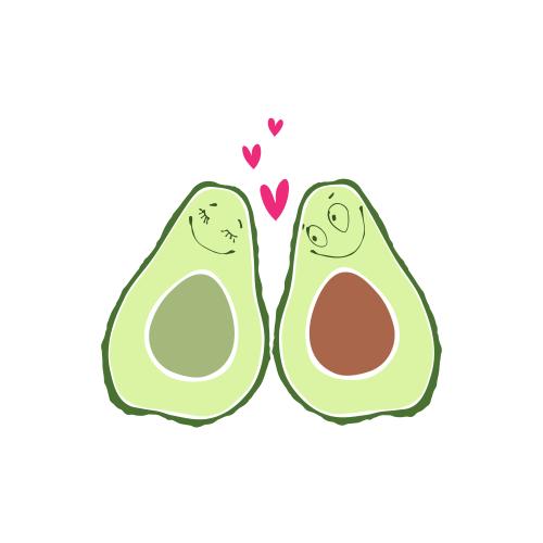 Vector for tableware Printing lovers avocado