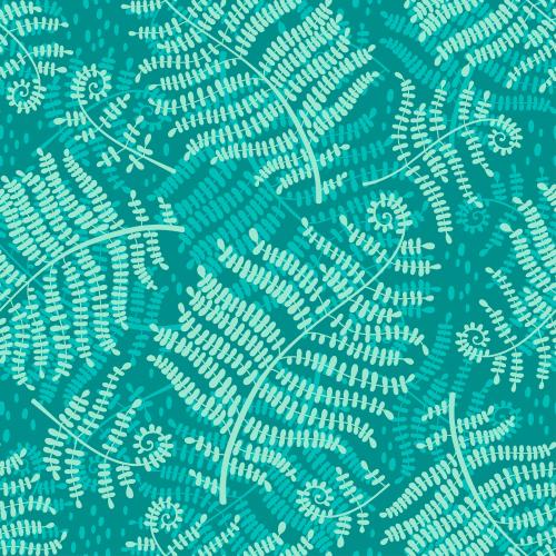 Fern. Vector fern leaves, colored silhouettes on gray-blue