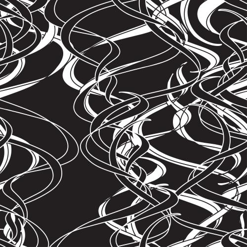 Vector image abstract wavy lines on black