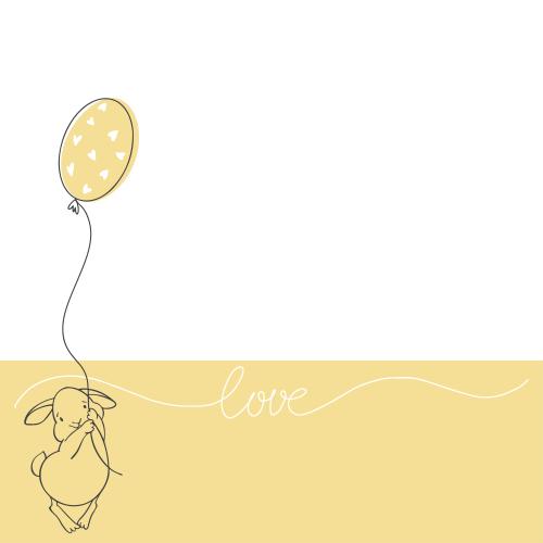 Vector image cartoon bunny with a balloon text love space for text on white