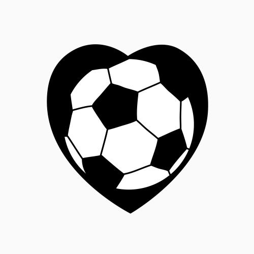 Romance. Vector soccer ball in the shape of a heart