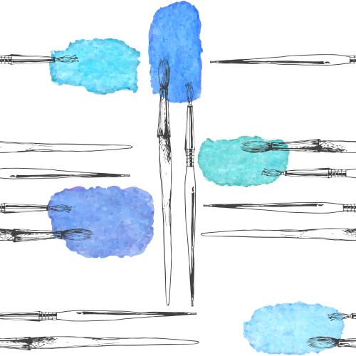 Brush. Vector brushes, colorful watercolor spots on white