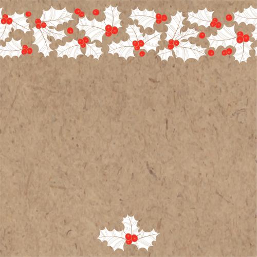Illustration ostrich fern and space for text on craft