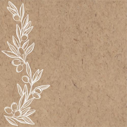 Vector image olive branch, place for text on craft