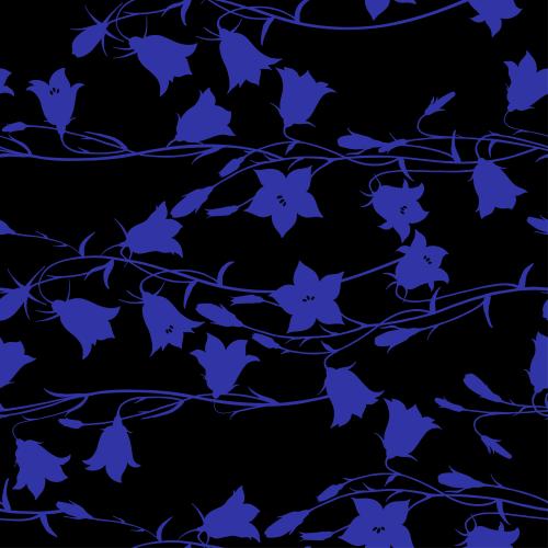 Vector image purple silhouettes of flowers on black