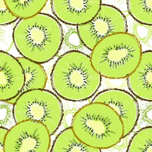 Vector image kiwi slices on white