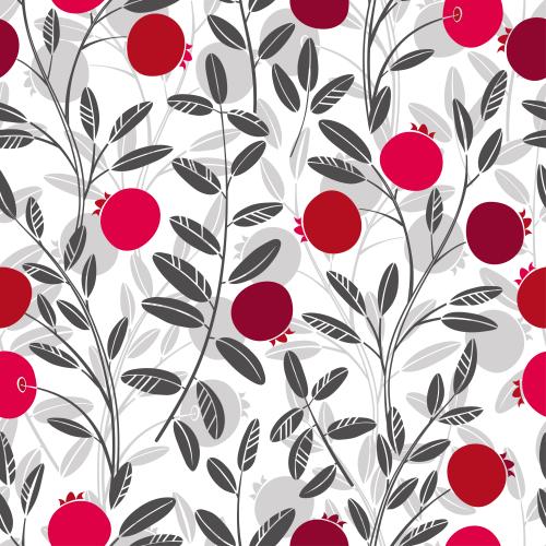 Cranberry. Vector cranberry, color and monochrome silhouettes on white