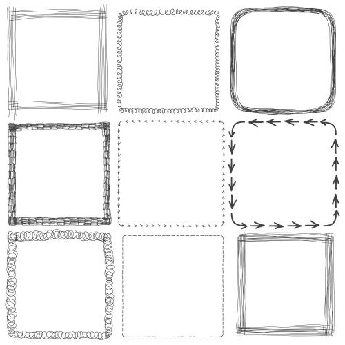 Vector image square frames, nine different options