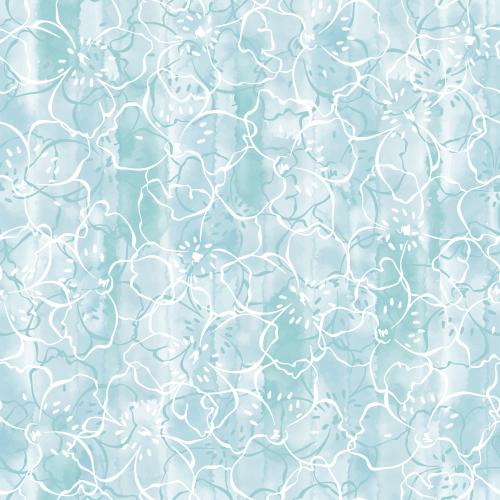 Jasmine. Vector jasmine white and blue outlines of flowers on a blue watercolor
