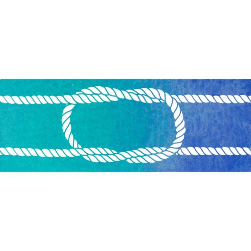 Female. Vector marine knot on blue-green watercolor strip