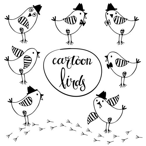 Vector image cartoon birds