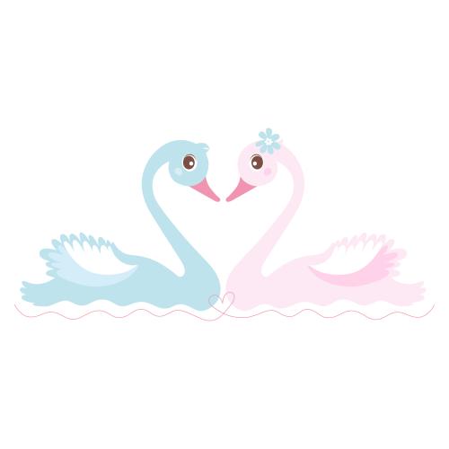 Swan. Vector two lovers swans