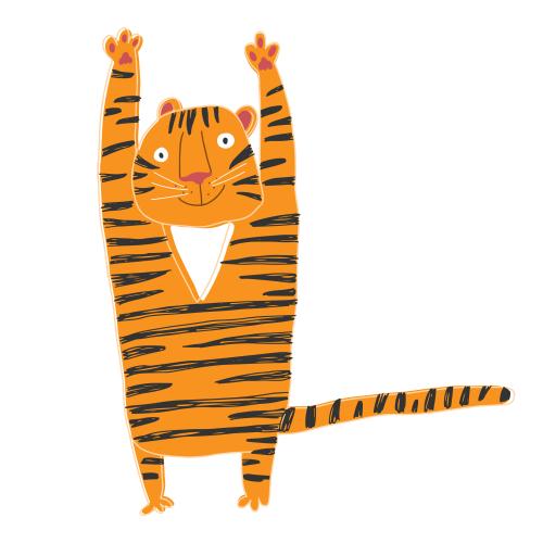 Tiger. Vector cartoon tiger