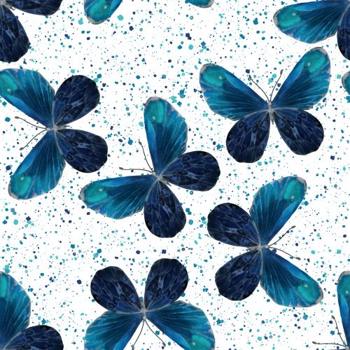 Blot. Vector watercolor butterflies decorative spots on white