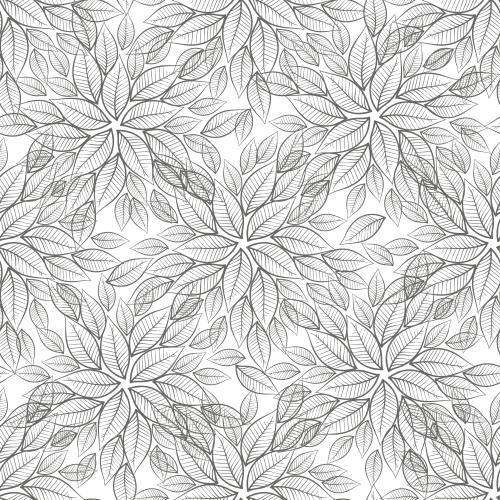 Vector image monochrome leaves on white