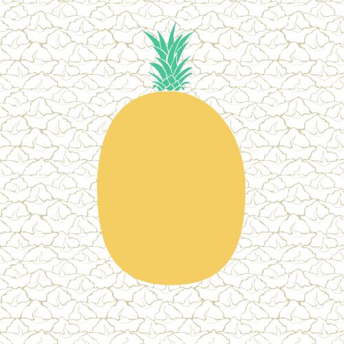 Pineapple. Vector colorful pineapple silhouette on a fragment of peel