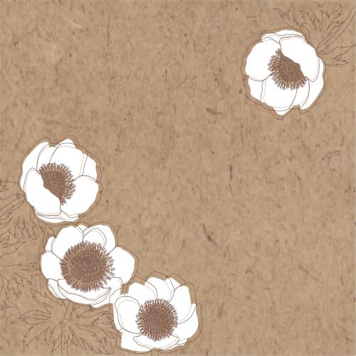 Anemone. Vector anemones place for text on craft corner composition