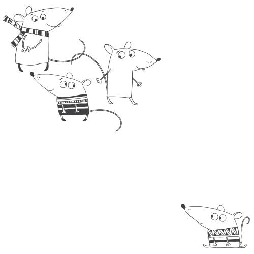Mouse. Vector cartoon rats place for text on white