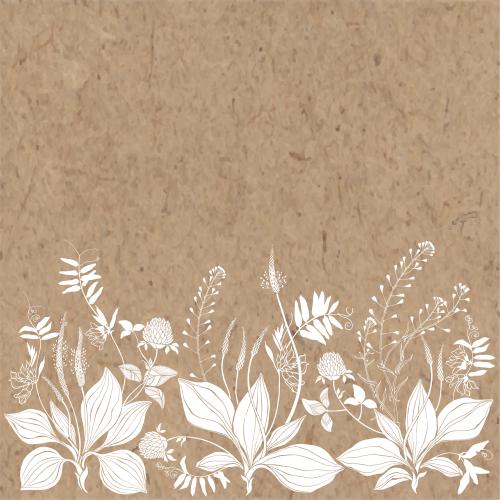 Vector image plantain shepherd's purse clover field flowers text area on craft