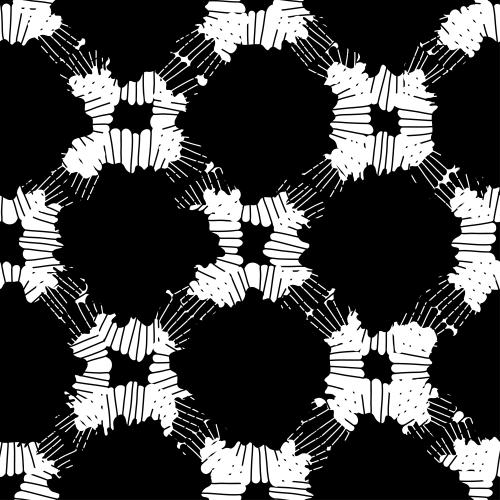 Illustration abstract geometric with white silhouettes on black