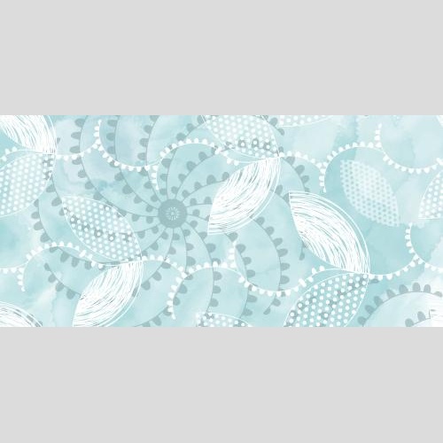 Vector image decorative plant elements on blue watercolor