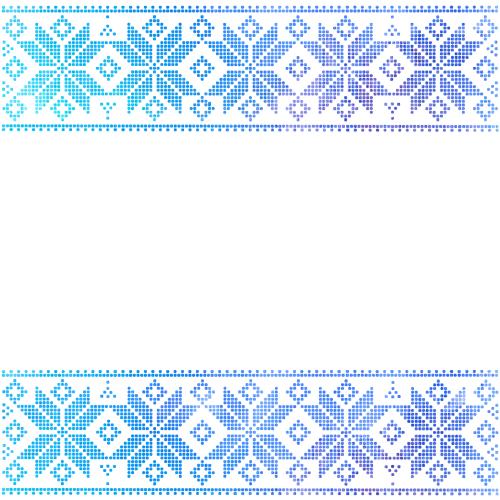 Raster image decorative watercolor stripes with star and snowflake dot patterns and a space for text on white