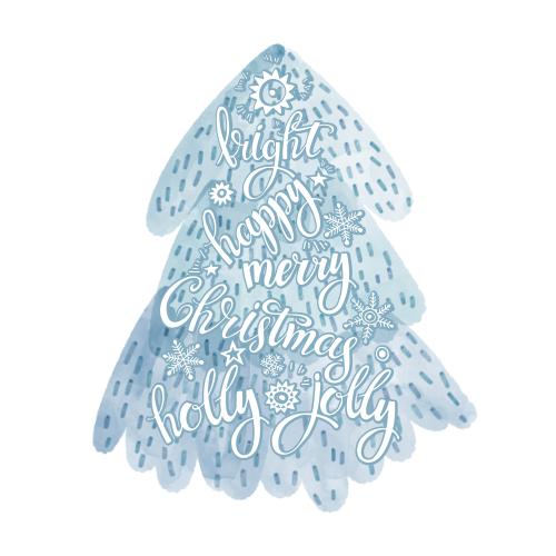 Illustration watercolor small tree with wishes on white